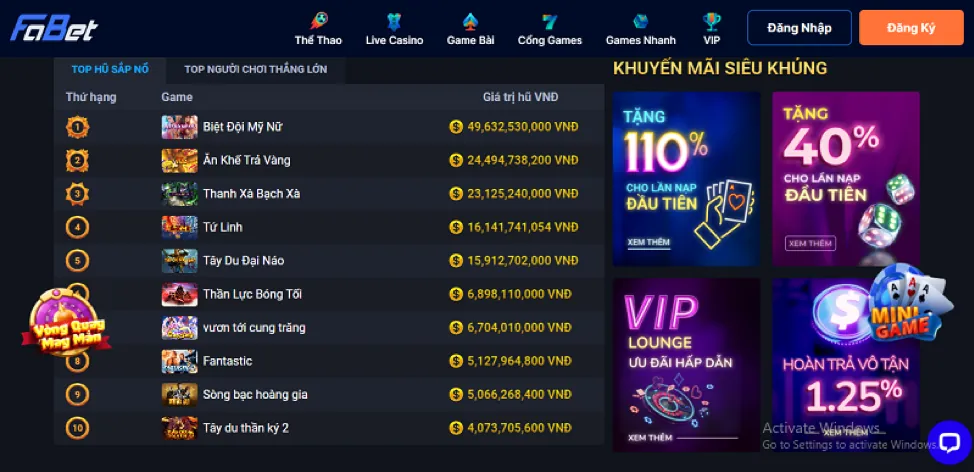 Thưởng chào mừng khi đăng ký WinPlay